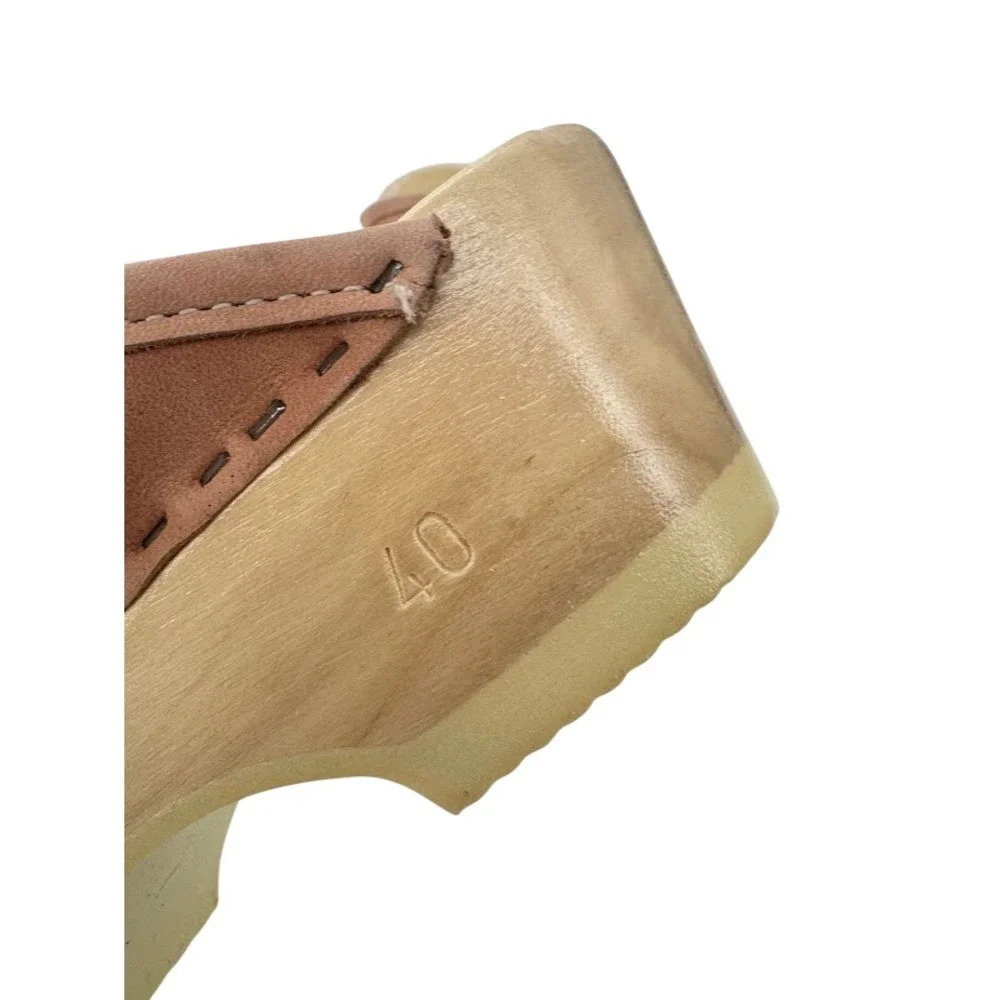 No.6 Store Old School Clogs Mid Heel in Blush Pink EU 40 Slip on Mule - Picture 11 of 13